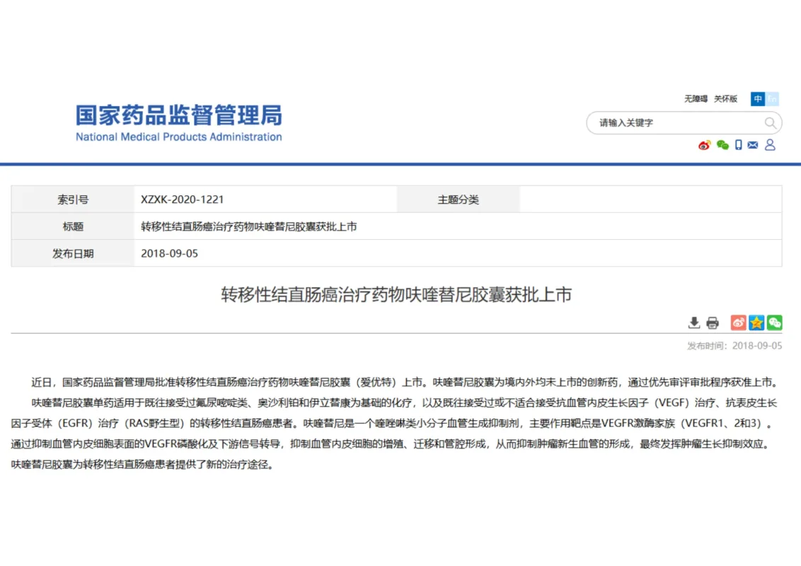 How Did Fruquintinib Elunate® Become the “Key Breakthrough” in the Treatment of Advanced Colorectal Cancer? 1 the national medical products administration (nmpa) has officially approved fruquintinib elunate
