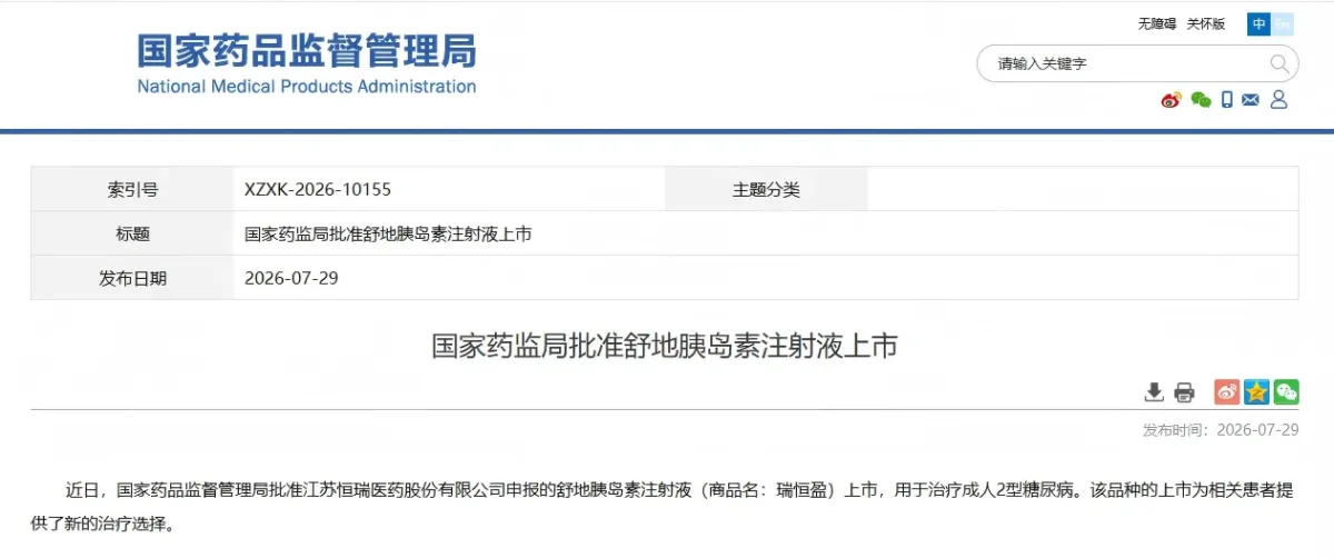 Insulin Sudelidec Approved for Type 2 Diabetes in China: A New Chinese Innovation in the Long-Acting Basal Insulin Market 1 nmpa approves insulin sudelidec for adults with type 2 diabetes in china
